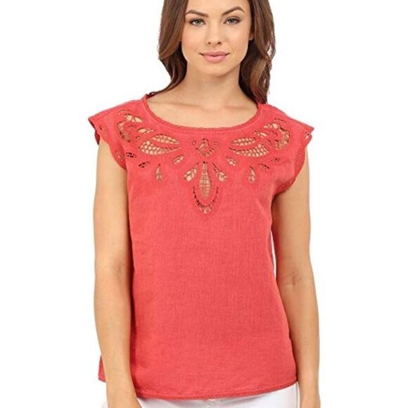 Joie Sz L Kinski Coral Rose Top - Picture 1 of 8